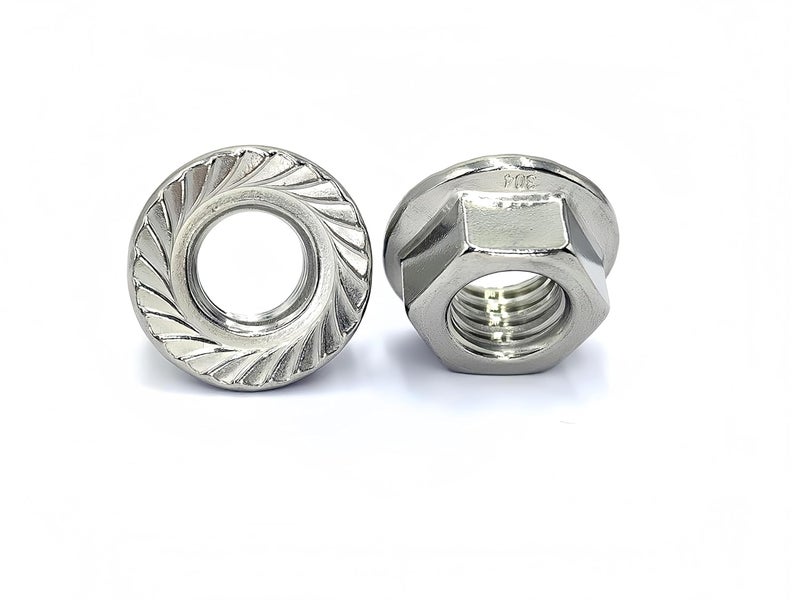 heyday 1/2-13 Serrated Flange Hex Lock Nuts 10 Pcs 304 Stainless Steel 18-8, Full Thread, Hex Drive, Bright Finish - Image 3